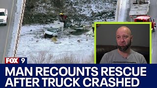 Man recounts rescue after box truck crashed into MN river [upl. by Reahard425]