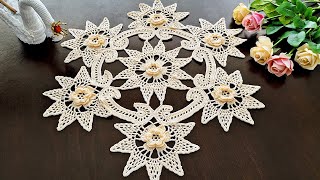 New Crochet Tablecloth 2024 🧶 How to Crochet Tablecloth For Table Mat Doily Crochet Table Nappe [upl. by Annoik]