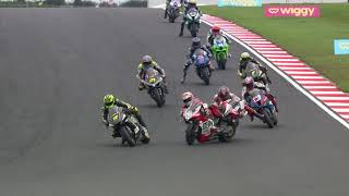 2023 Bennetts British Superbikes  RD10  Donington Park  Race 2 crash [upl. by Roice214]