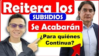 Gustavo Bolivar Reitera Subsidios se acabarán ¿Para Quiénes Continúa transición a Economía Popular [upl. by Attenwad]