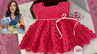 VESTIDO DE CROCHÊ PARA BEBÊTULIPA [upl. by Modesty]