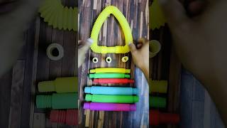 POP diy tube 2 diycrafts colorfulpoptube toys satisfying poptubesound shorts [upl. by Akzseinga]