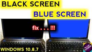 Cara Memperbaiki Laptop BLACK SCREEN BLUE SCREEN Windows 10 87 [upl. by Yessak576]