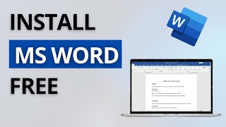 How to Download amp Install Microsoft Word  Office for Free on Laptop [upl. by Nnylrebma]