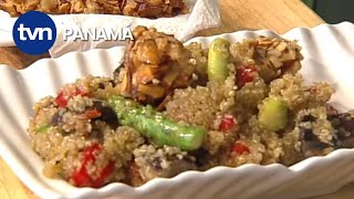 Receta  Quinoa salteada con chicharrones  TVN Panamá [upl. by Nissie251]