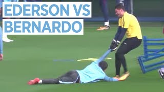 EDERSON VS BERNARDO SILVA  Man City vs Shakhtar Donetsk  Champions League Training [upl. by Alaham]