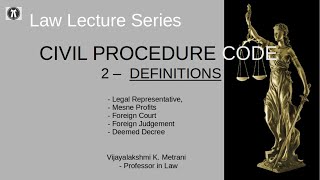 SVLC Law Lectures  Civil Procedure Code Series 3  Definitions [upl. by Luann]