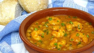 GARBANZOS CON LANGOSTINOS RECETA EXTRAORDINARIA🤩CHICKPEAS WITH PRAWNS [upl. by Annaeel]