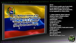 Venezuela National Anthem quotGloria al Bravo Puebloquot INSTRUMENTAL with lyrics [upl. by Anomis322]