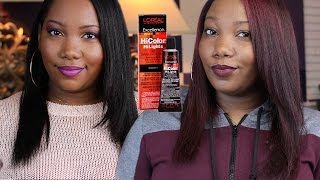 How to Coloring My Texlaxed Hair NO BLEACH using Loreal HiColor Highlights Magenta [upl. by Eeliah365]