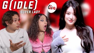 WTH VOCALS Waleska amp Efra react to GIDLE  “Super Lady” Band LIVE Concert its Live [upl. by Aicemed243]