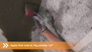 Application of MasterSeal 530 crystalline pore blocking waterproofing [upl. by Tjon]