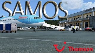 FSX HD  Thomson Airways  737800  Firm Landing at Samos [upl. by Buke]