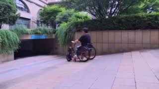 Elesmart A3 model electric handcycle wheelchair power attachment video1 [upl. by Bari]