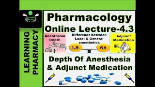 Pharmacology CH43  Depth Of Anesthesia amp Adjunct Medication  Pharmacy Online Lecture [upl. by Melodee483]