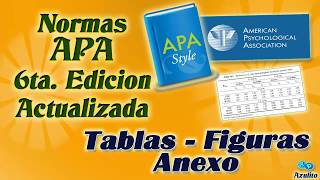 Tutorial NORMAS APA SEXTA EDICION TABLAS FIGURAS Y ANEXOS [upl. by Hereld576]