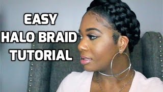 Easy Halo Braid Tutorial using Braiding Hair  PocketsandBows [upl. by Reinwald]