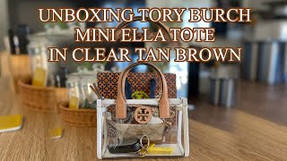 UNBOXING TORY BURCH MINI ELLA NYLON CLEAR [upl. by Yleek]