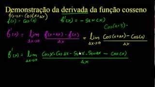 Demonstração da derivada do cosseno [upl. by Etennaej]