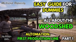 Woodshed  Automating First Production Line  Easy Guide to Medieval Dynasty [upl. by Yleme]