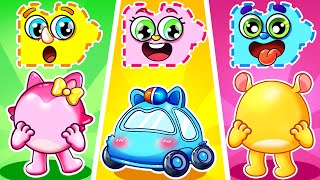 Choose The Right Face Song😄😁Face Puzzle Challenge🚗🚓Baby Songs By Kiddy Cars  Nursery Rhymes [upl. by Phina910]