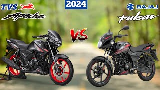 Pulsar 150 Vs Apache 160 2024 Detail Comparison  Mileage Power Features [upl. by Nikita822]