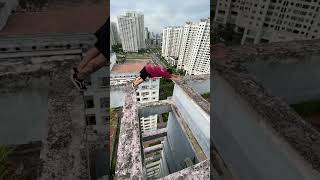 PARKOUR JUMP  DiveKong on Rooftop Epic Parkour Move  Tobypk [upl. by Anitserp]