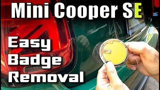 Removing Car Badges With Dental Floss And A Hair Dryer On Our Mini Cooper SE [upl. by Fabiola]