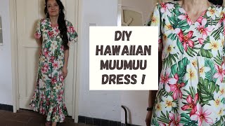 DIY MuuMuu Hawaiian dress FREE PATTERN [upl. by Nickey]