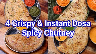 4 Instant amp Healthy Breakfast Dosa Recipes in 10 Minutes  Crisp amp Tasty Dosa Recipes [upl. by Bayard]