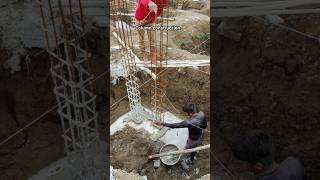 Column construction civil engineering civilengineering house building csvtu project rcc [upl. by Labanna]