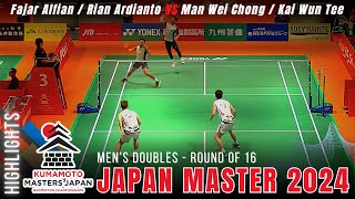 Fajar AlfianMuhammad Rian Ardianto vs Man Wei ChongKai Wun Tee  R16  Japan Masters 2024 [upl. by Siana]