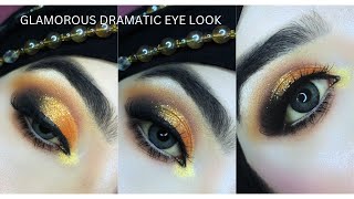 Glamorous dramatic eye look v easy amp quick look step by step tutorial for beginners [upl. by Ahtikal]