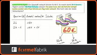 Extremwertaufgabe Gewinn maximieren – Wie hoch ist der ideale Preis [upl. by Timi802]