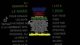 RDV À PARIS 14H DENFERTROCHEREAU CE MARDI 1ER OCTOBRE 2024 POUR MANIFESTER CONTRE MACRON ET BARNIER [upl. by Hettie]