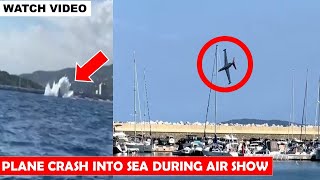 Magister Plane crash into sea during Air Show in France  Patrouille de france plane crash lavandou [upl. by Almena]