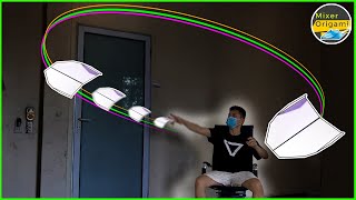 How To Make Paper Plane Boomerangs 02 DIY Airplane Fly Come Back [upl. by Kcirdehs720]