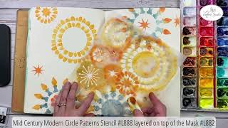 Mid Century Modern Circle Patterns Stenciling [upl. by Rasure512]