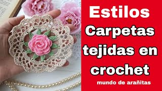 CARPETAS redondas tejidas en crochet  Estilos 2023 [upl. by Ziguard835]