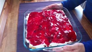 Waffelkuchen mit Roter Grütze no baked cake [upl. by Mulvihill106]