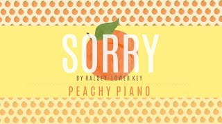 Sorry  Halsey Lower Key  Piano Backing Track [upl. by Vilhelmina]