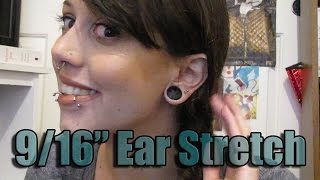 Stretching from 12quot to 916quot 14mm  Ear Stretching Journey [upl. by Assirral]