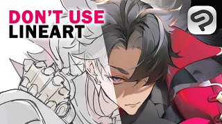 Dont use Lineart 🖋️Full Digital Drawing Process Clip Studio Paint Speedpaint [upl. by Hellman]