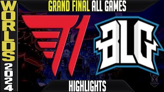 T1 vs BLG Highlights ALL GAMES  Worlds 2024 GRAND FINAL  T1 vs Bilibili Gaming [upl. by Ladnor13]