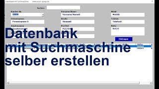 1 Excel VBA Datenbank mit Suchmaschine selber erstellen [upl. by Yetty]