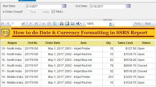 SSRS  How to do Date amp Currency Formatting in SSRS Report [upl. by Nahtad]