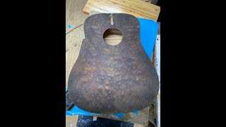 BUILDING MY FIRST ACOUSTIC GUITAR KIT  PART 1  STAINING WITH LEATHER STAIN [upl. by Thanos]