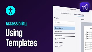 MuseScore Studio Accessibility Creating Scores from Templates [upl. by Ailongam]