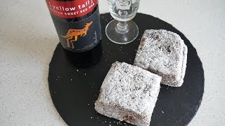 Australian Food Taste Test  Lamingtons amp Yellow Tail Red Roo wine  Food amp Drink [upl. by Phylys186]