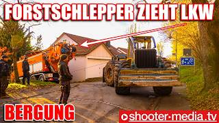 🟡 🚛 FORSTSCHLEPPER amp MASTERLIFT ZIEHEN SAUGWAGEN FREI 🚛 🟡  Bergung in Hanglage [upl. by Bud]